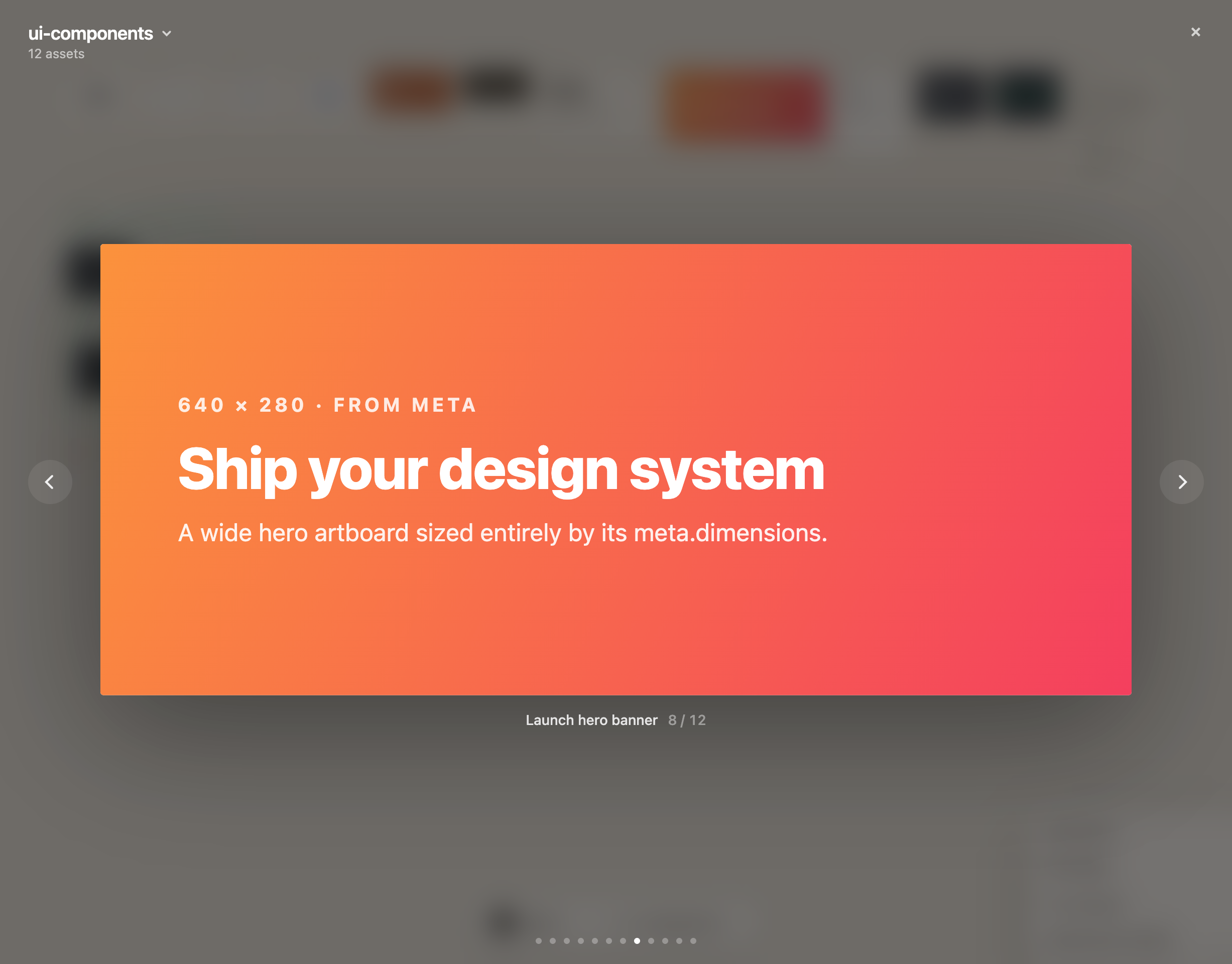 An artboard open in fullscreen focus mode